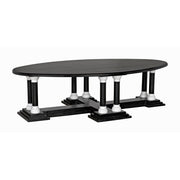 Desoto Coffee Table, Hand Rubbed Black and Solid White by NOIR