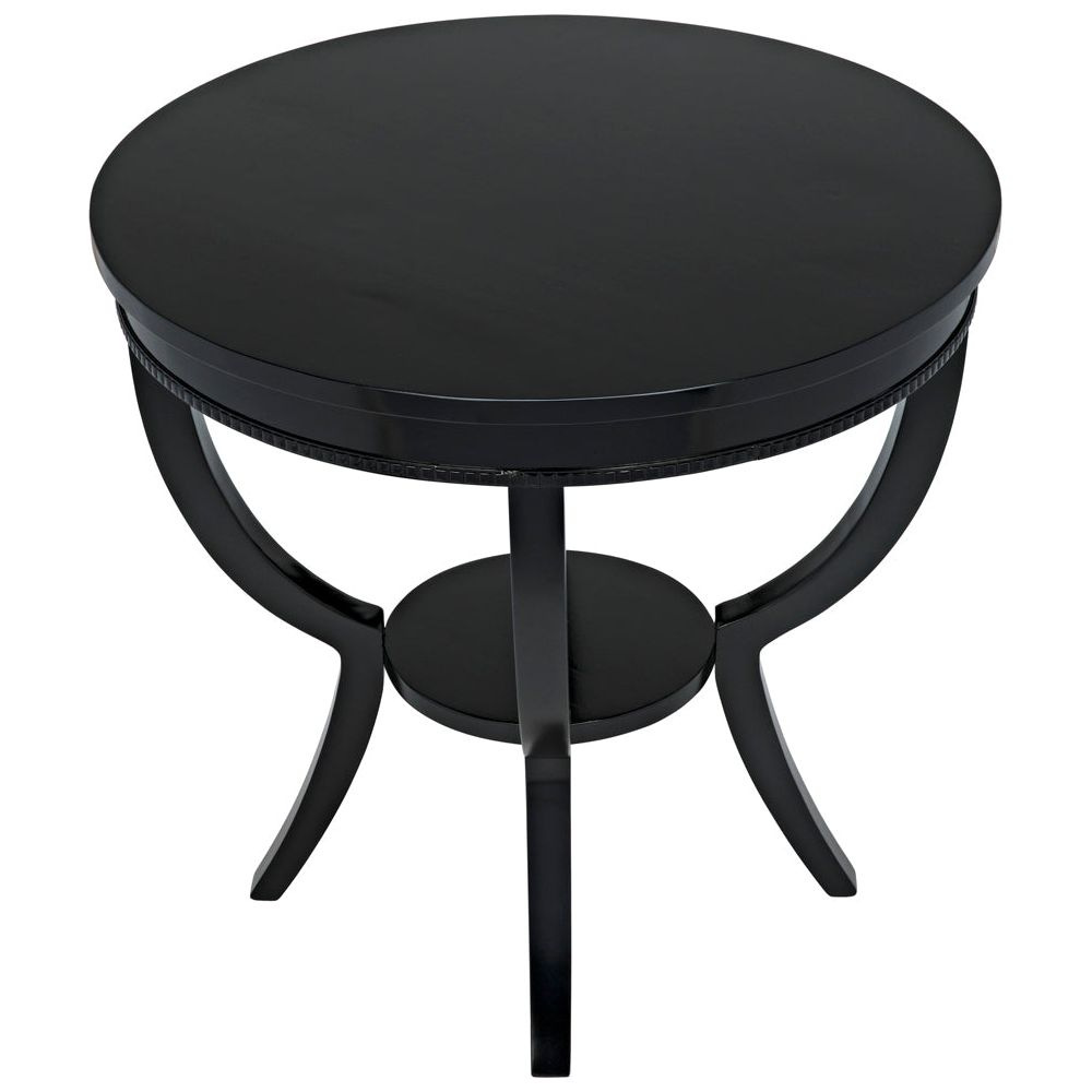 Scheffield Round End Table, Black by NOIR