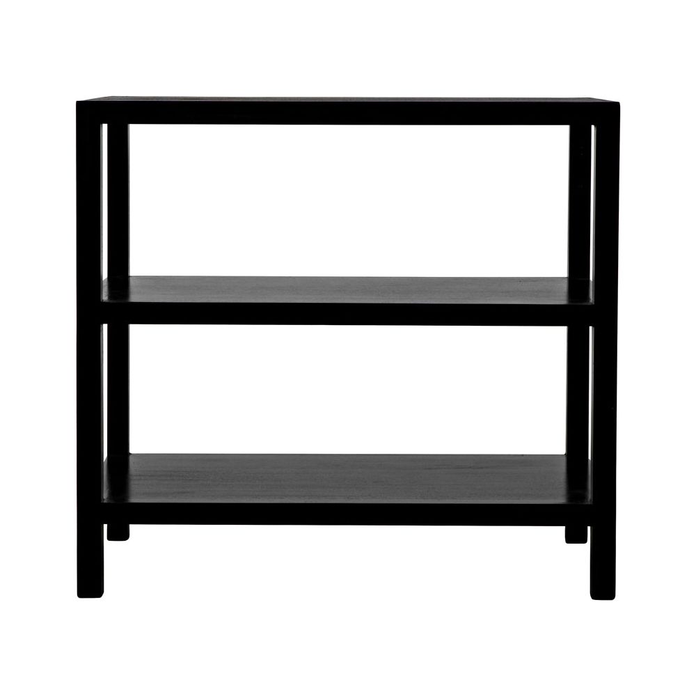 2 Shelf Side Table, Hand Rubbed Black by NOIR
