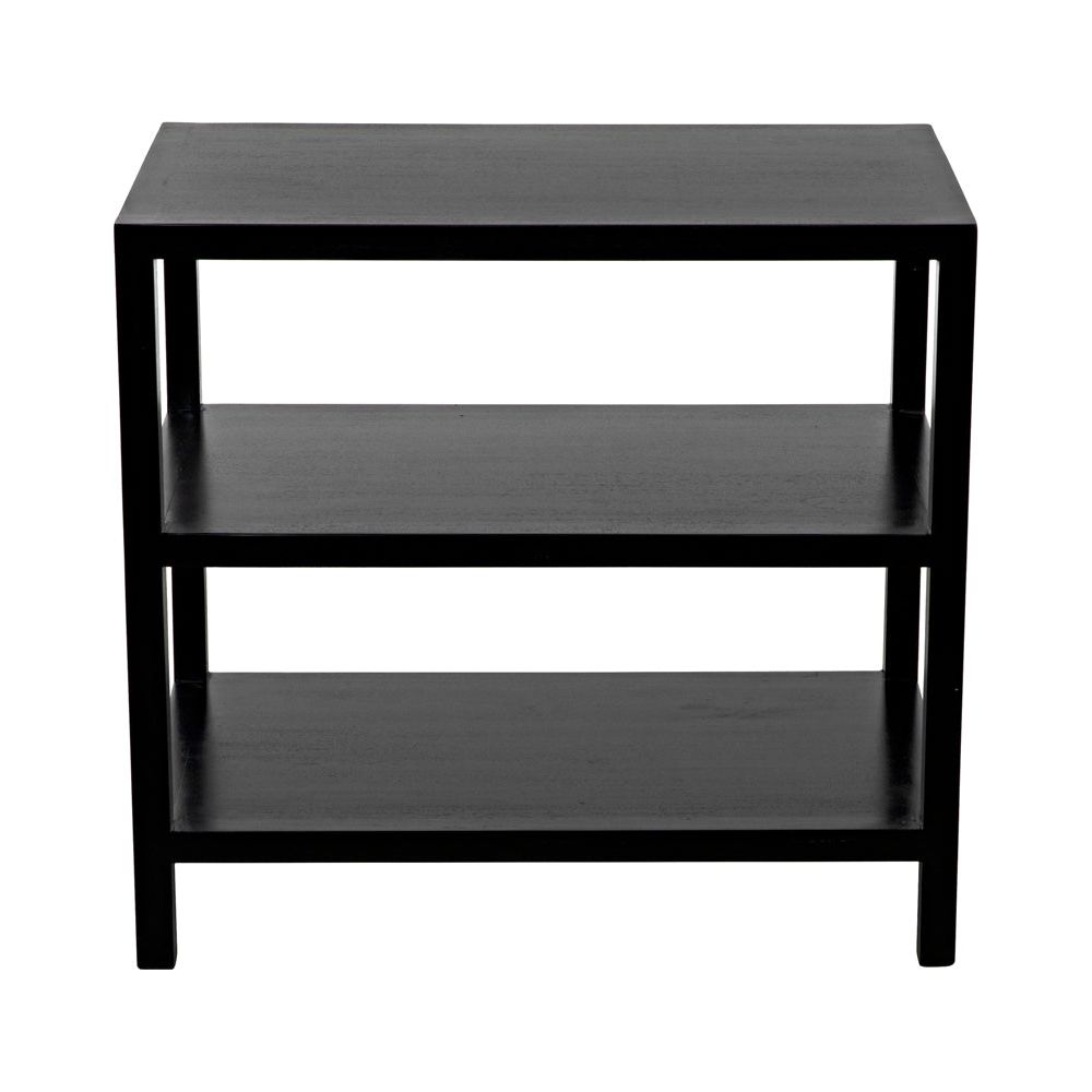 2 Shelf Side Table, Hand Rubbed Black by NOIR