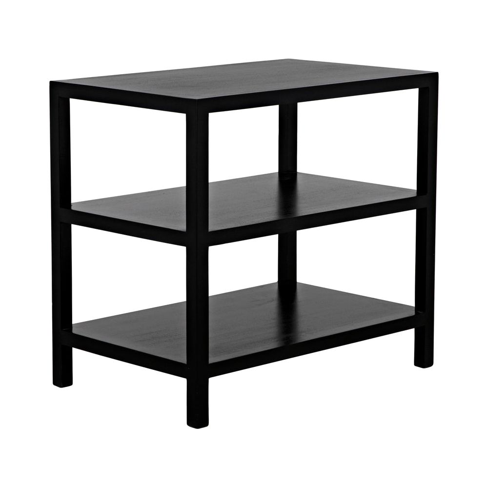 2 Shelf Side Table, Hand Rubbed Black by NOIR