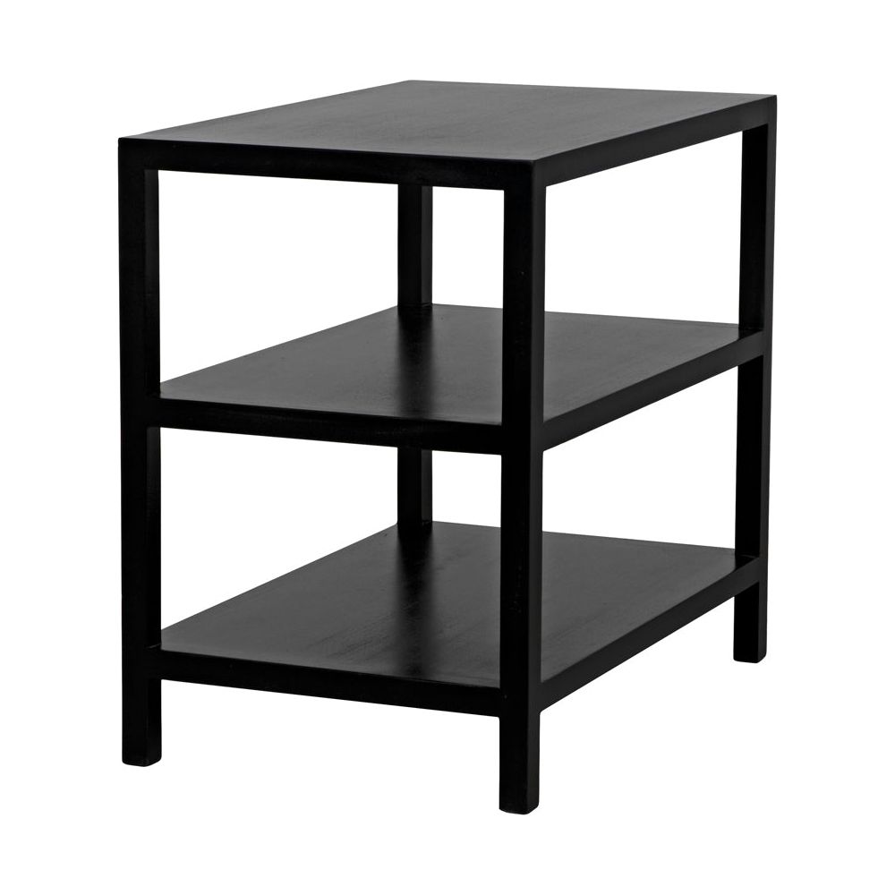 2 Shelf Side Table, Hand Rubbed Black by NOIR