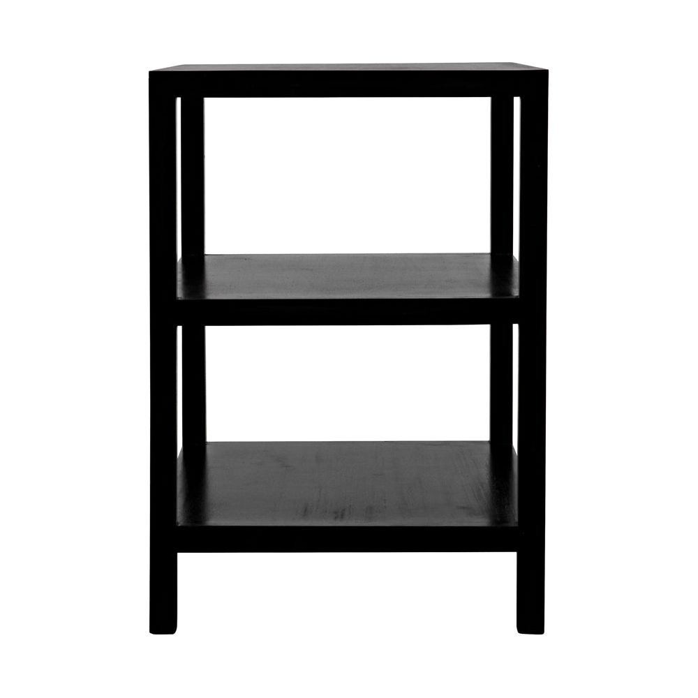 2 Shelf Side Table, Hand Rubbed Black by NOIR