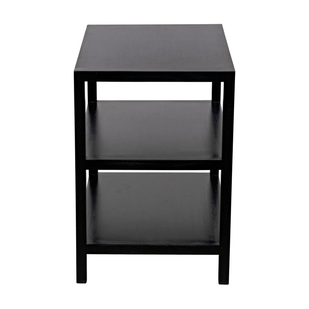 2 Shelf Side Table, Hand Rubbed Black by NOIR