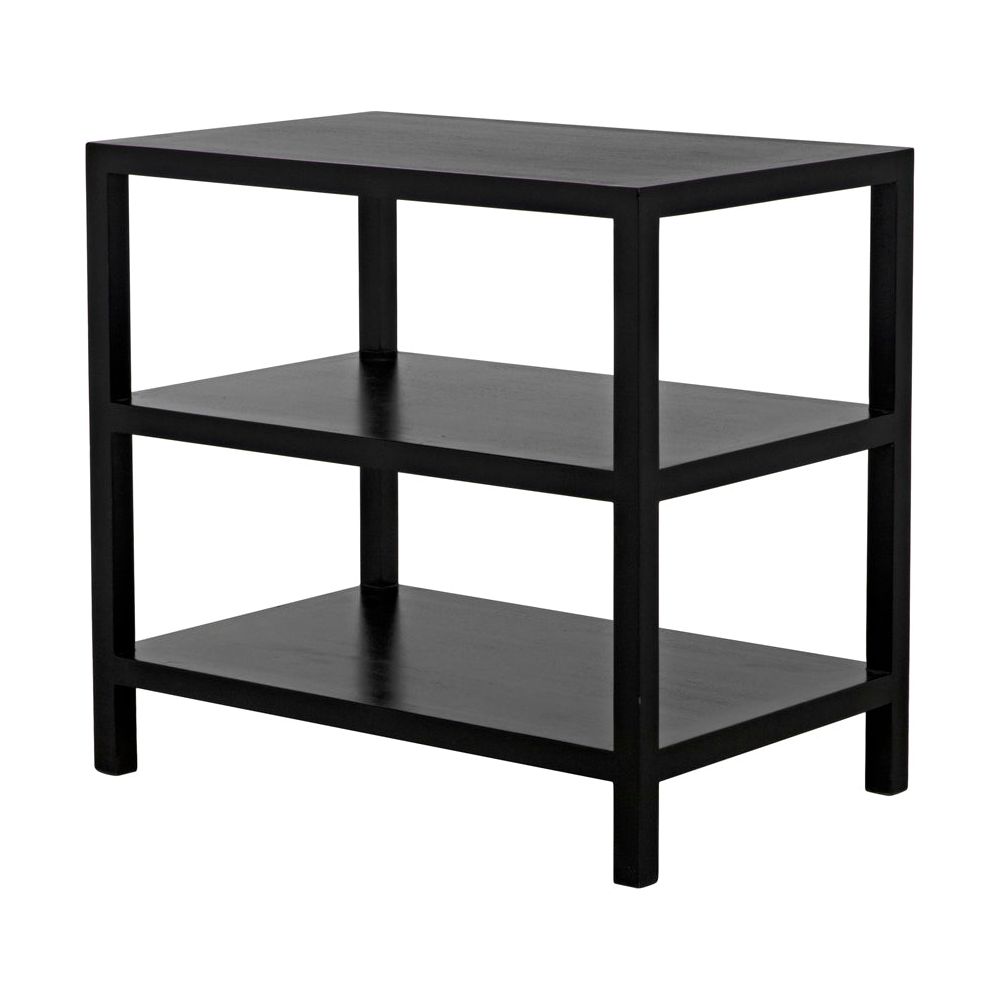 2 Shelf Side Table, Hand Rubbed Black by NOIR