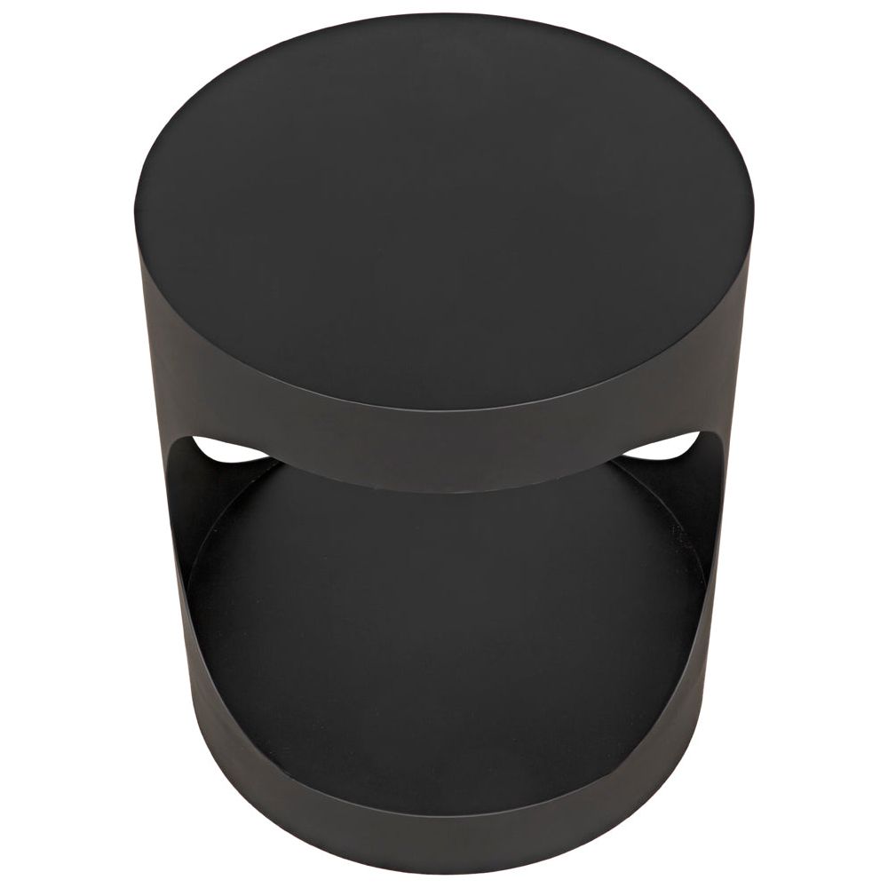 Eclipse Round Side Table, Black Iron by NOIR