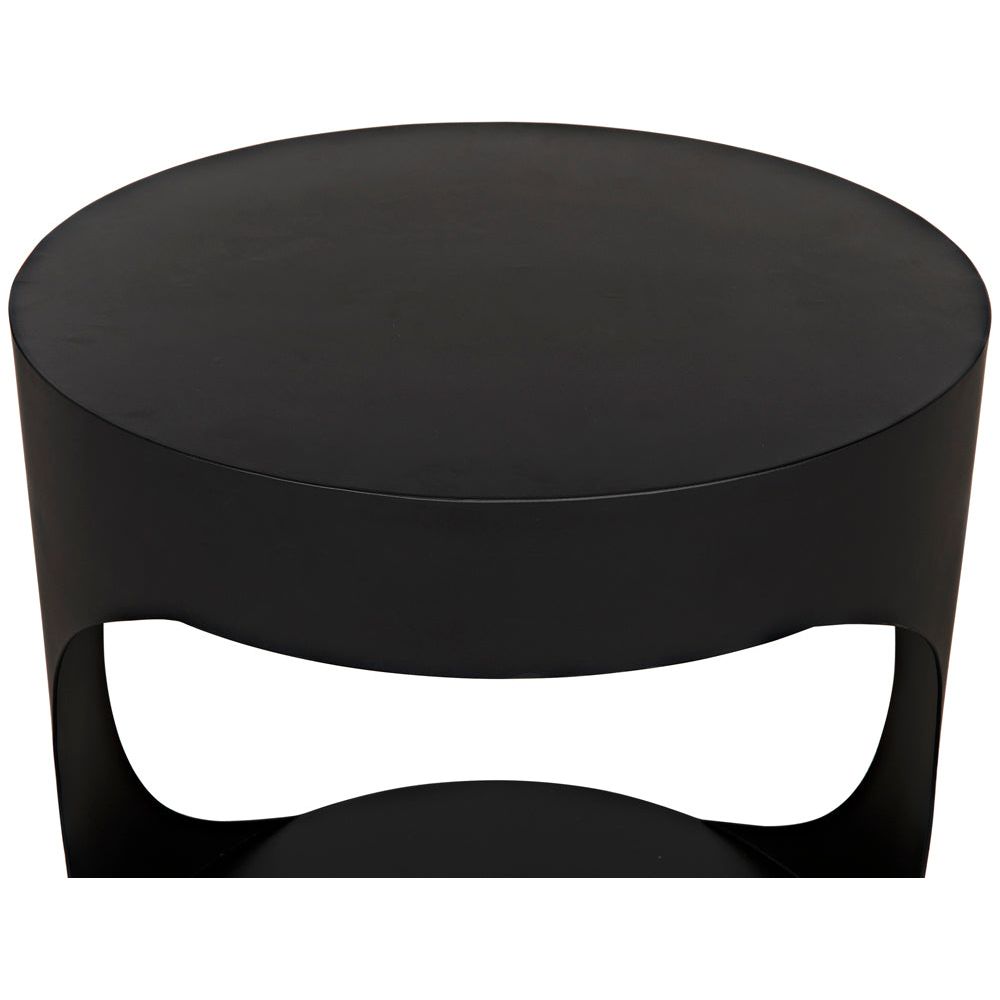 Eclipse Round Side Table, Black Iron by NOIR