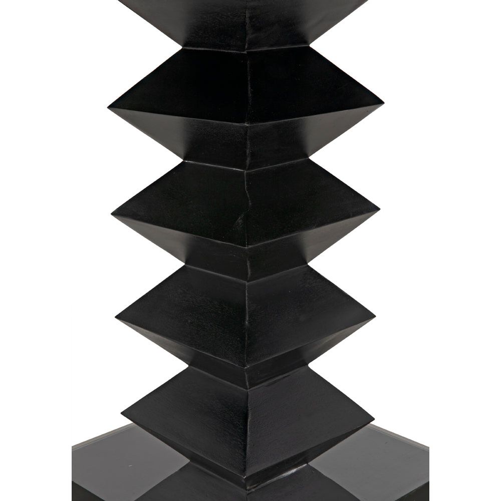 Zig-Zag Dining Table, 48" Diameter, Hand Rubbed Black by NOIR