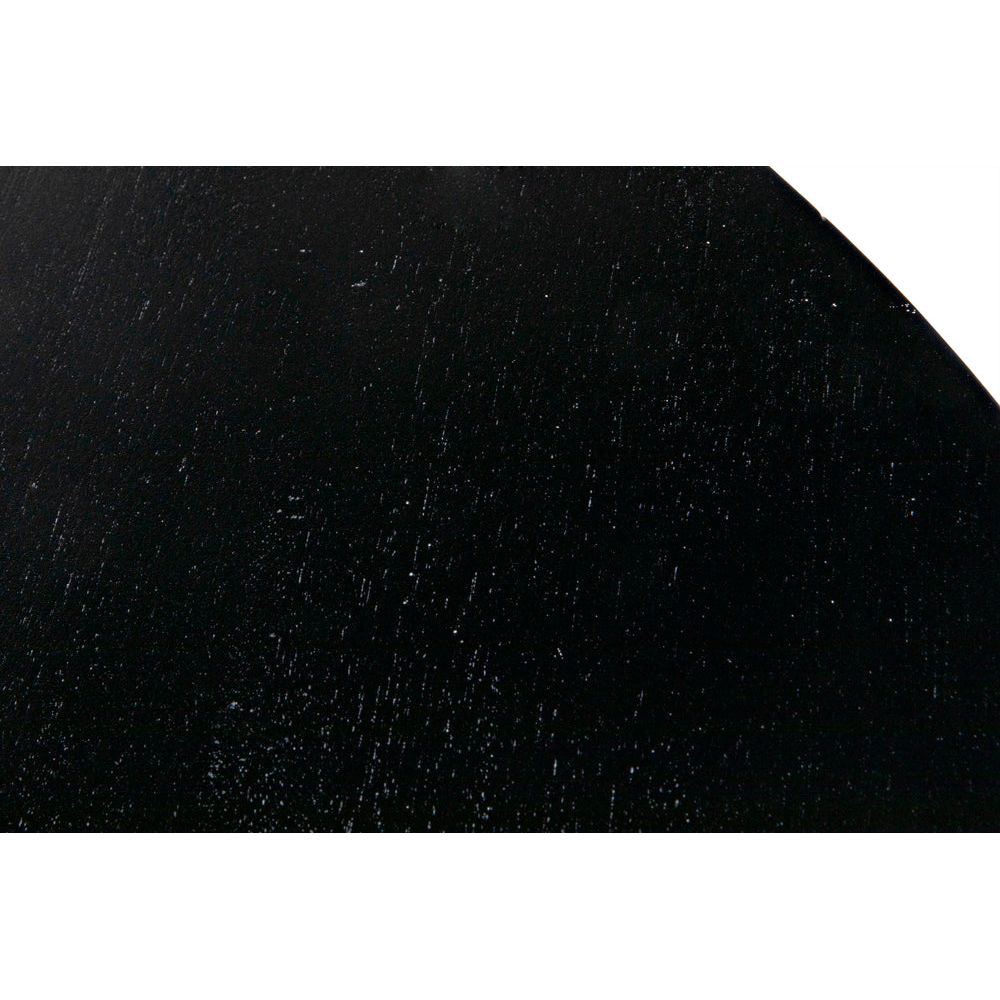 Zig-Zag Dining Table, 48" Diameter, Hand Rubbed Black by NOIR