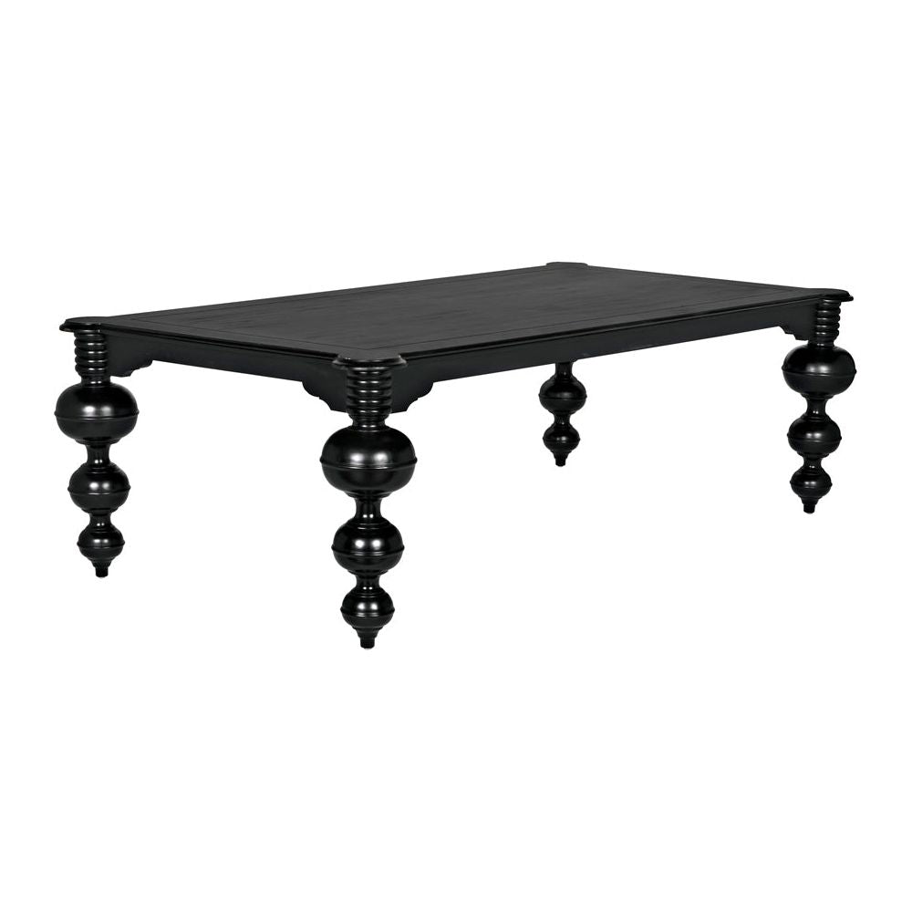 Claudio Dining Table, Hand Rubbed Black by NOIR