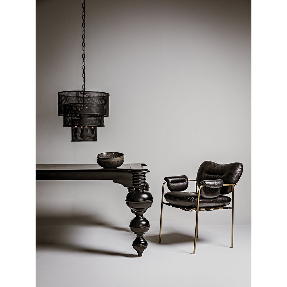 Claudio Dining Table, Hand Rubbed Black by NOIR