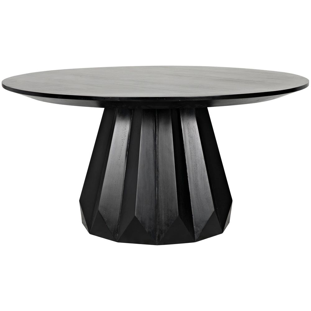 Brosche Dining Table, Hand Rubbed Black by NOIR