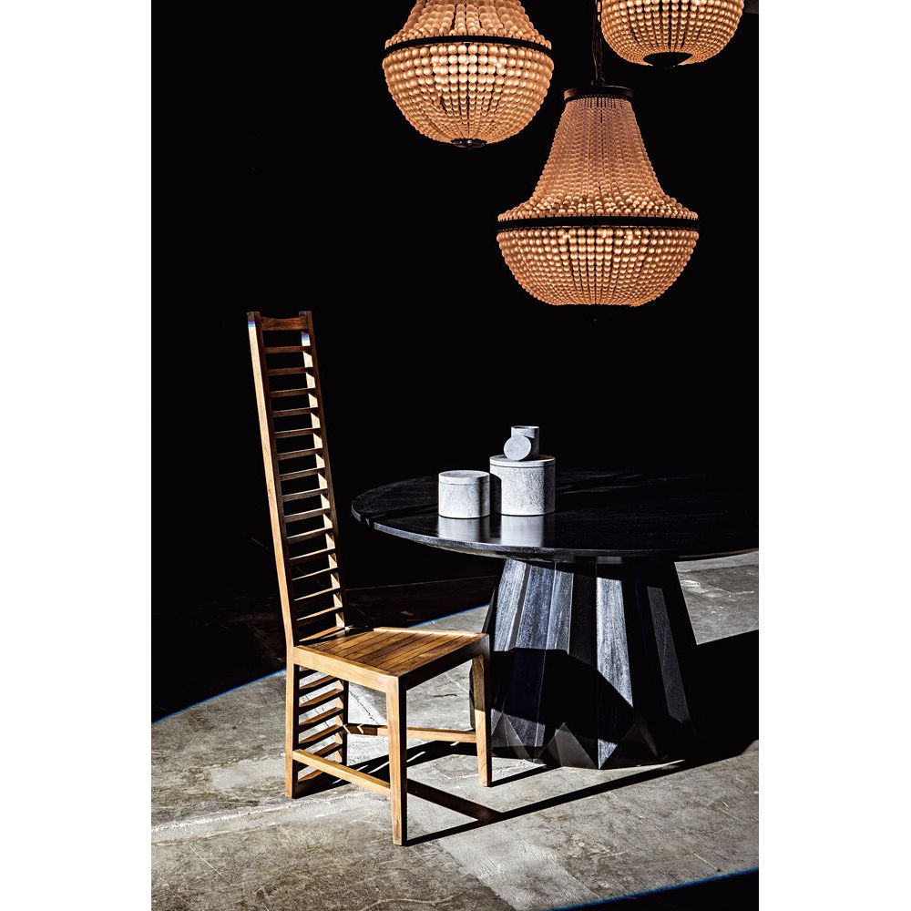 Brosche Dining Table, Hand Rubbed Black by NOIR