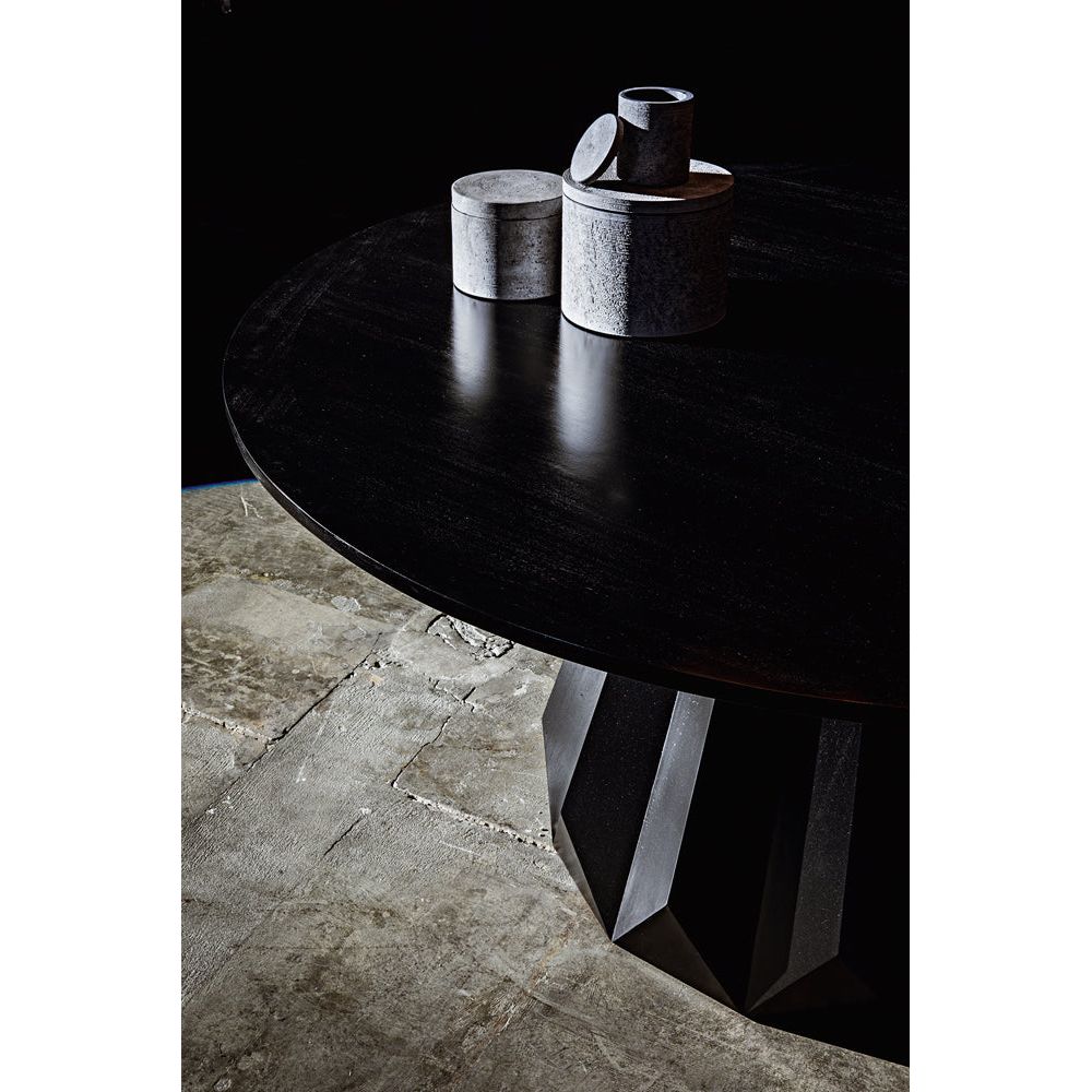 Brosche Dining Table, Hand Rubbed Black by NOIR