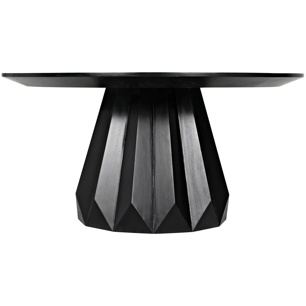 Brosche Dining Table, Hand Rubbed Black by NOIR