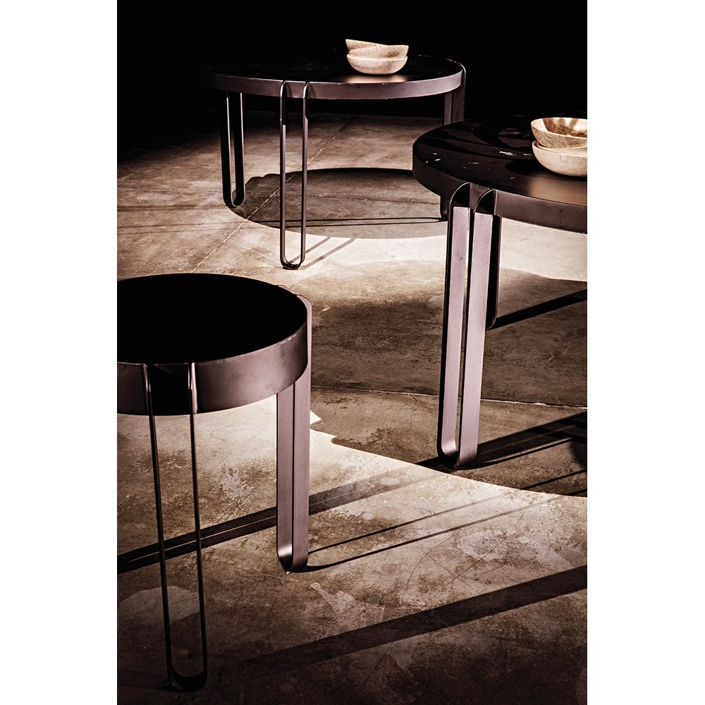 Marcellus Dining Table, 63", Black Metal by NOIR