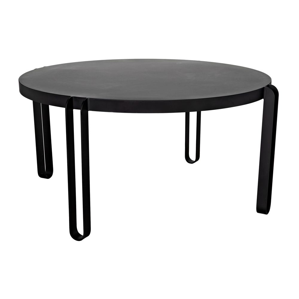 Marcellus Dining Table, 63", Black Metal by NOIR