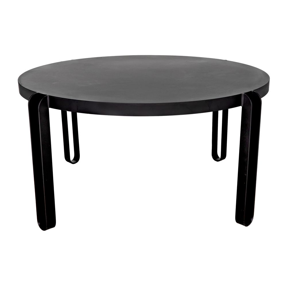 Marcellus Dining Table, 63", Black Metal by NOIR