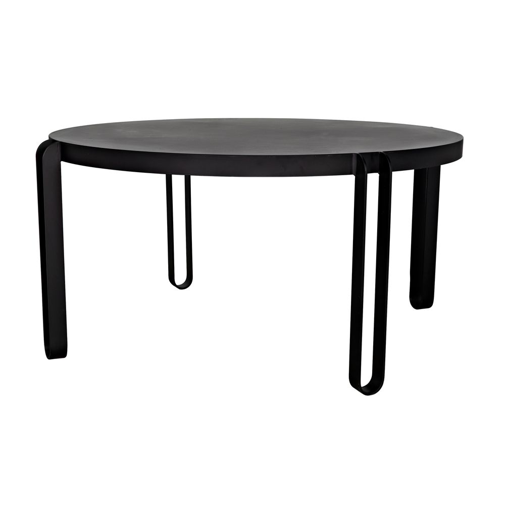 Marcellus Dining Table, 63", Black Metal by NOIR