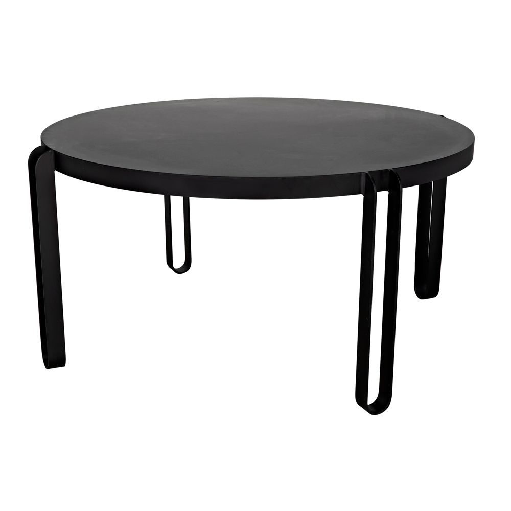 Marcellus Dining Table, 63", Black Metal by NOIR