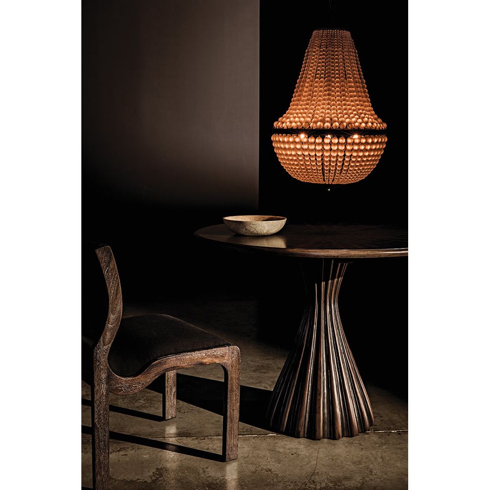 Osiris Dining Table, Pale Rubbed with Light Brown Trim by NOIR