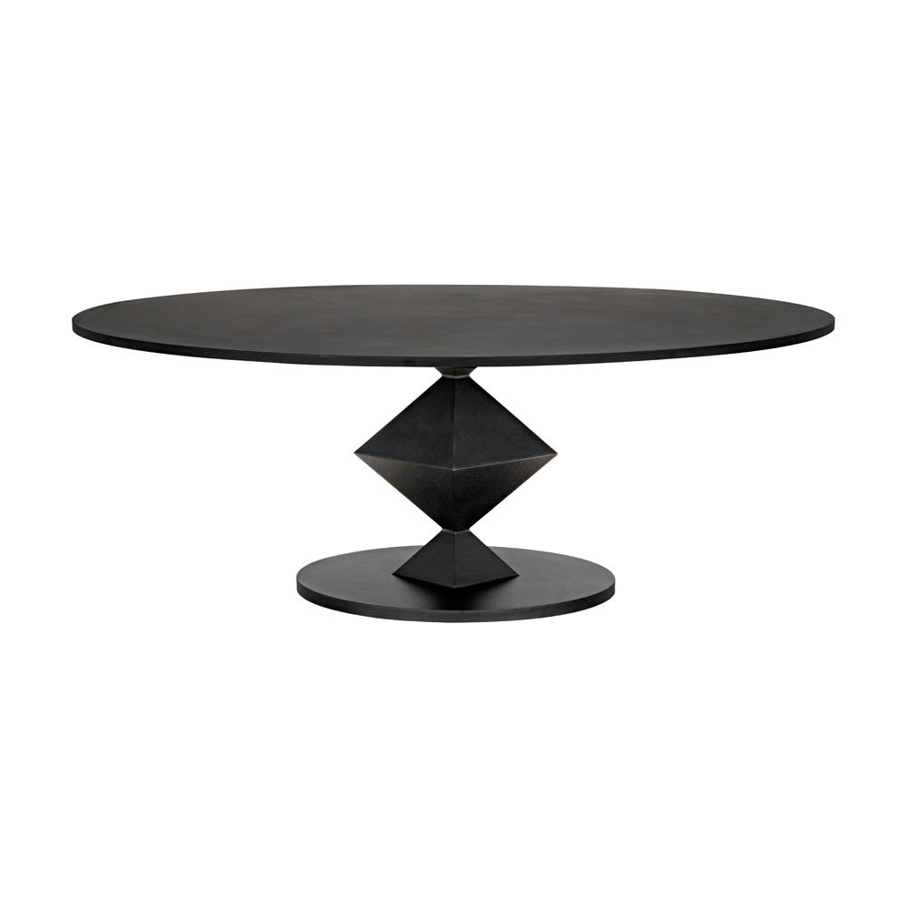 Katana Oval Dining Table, Black Metal by NOIR