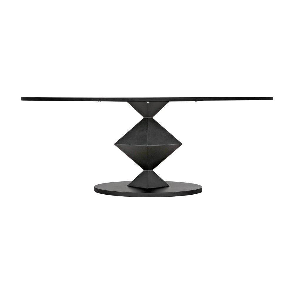 Katana Oval Dining Table, Black Metal by NOIR