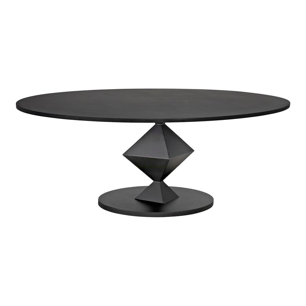 Katana Oval Dining Table, Black Metal by NOIR