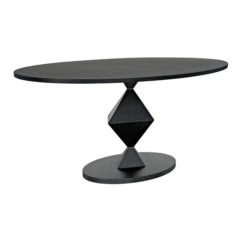 Katana Oval Dining Table, Black Metal by NOIR