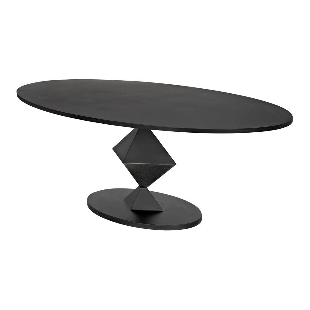 Katana Oval Dining Table, Black Metal by NOIR