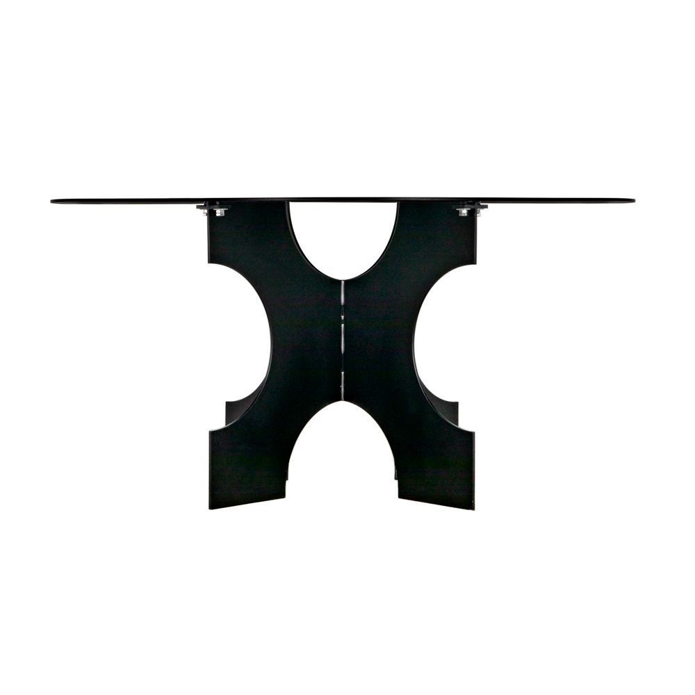 Element Dining Table, Black Metal by NOIR