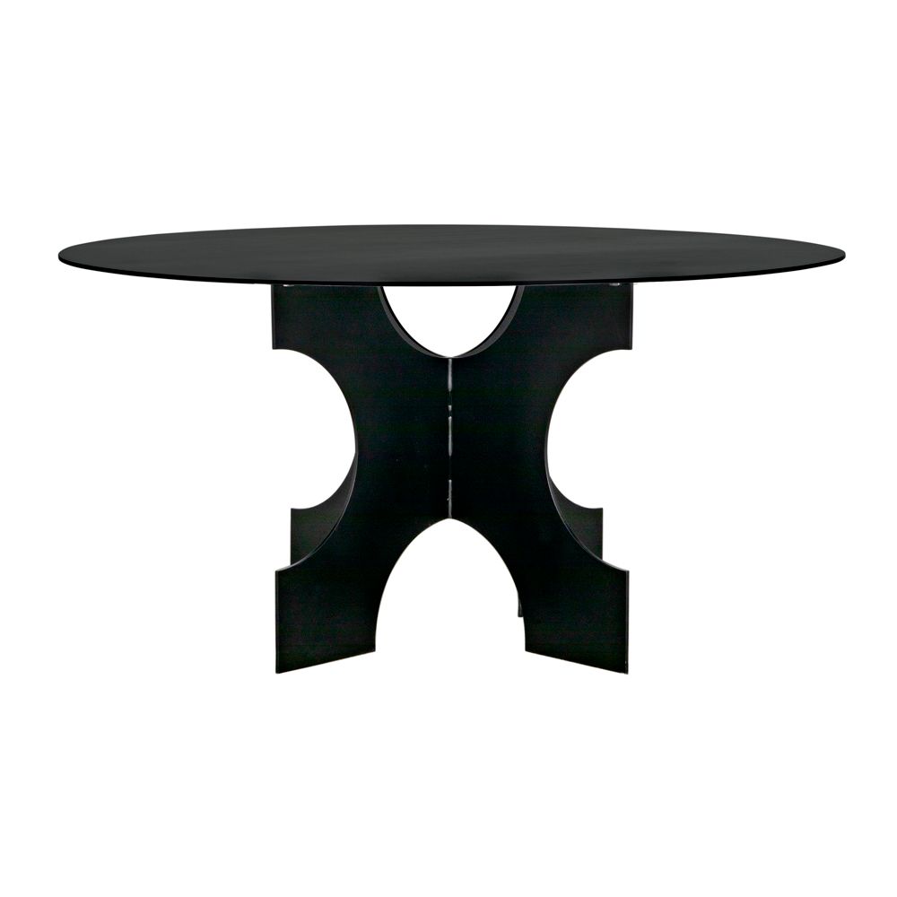 Element Dining Table, Black Metal by NOIR