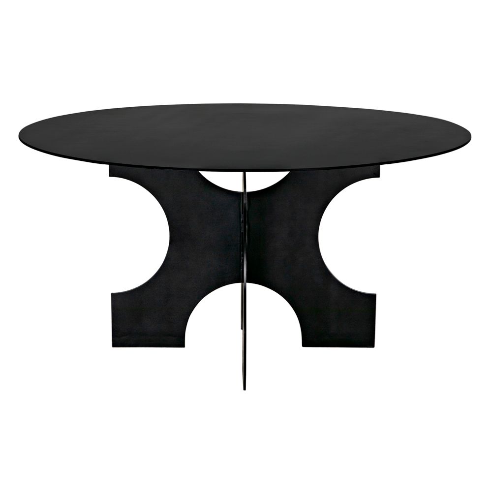 Element Dining Table, Black Metal by NOIR