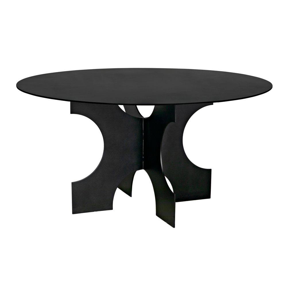 Element Dining Table, Black Metal by NOIR