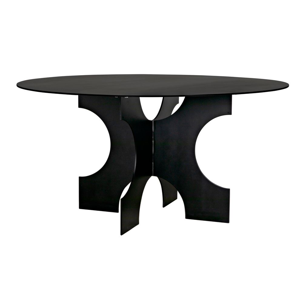 Element Dining Table, Black Metal by NOIR