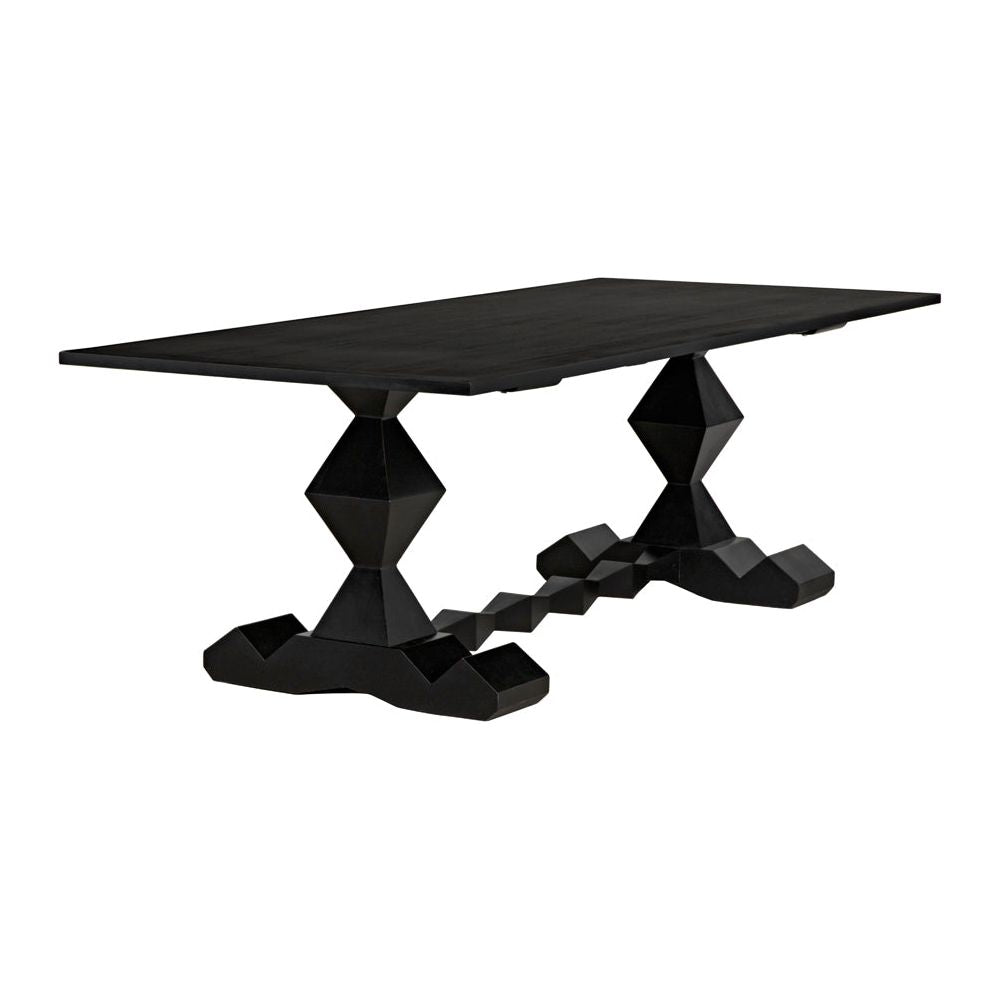Madeira Dining Table, Hand Rubbed Black by NOIR
