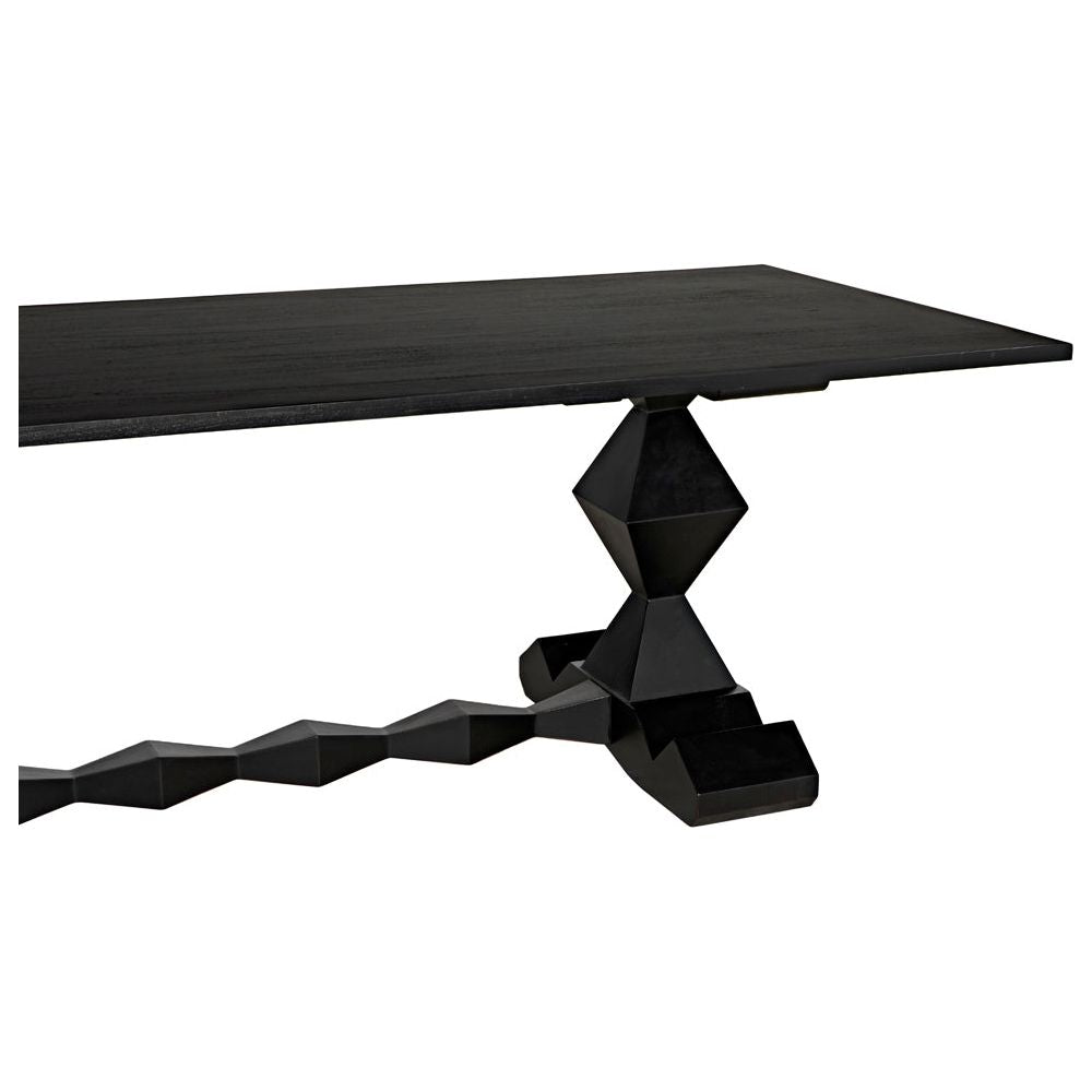 Madeira Dining Table, Hand Rubbed Black by NOIR