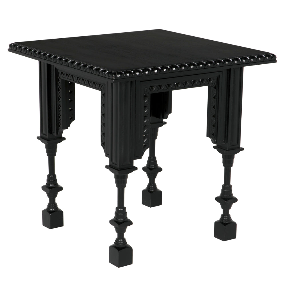 Luxor Side Table, Hand Rubbed Black by NOIR