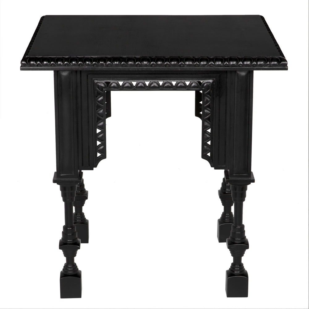 Luxor Side Table, Hand Rubbed Black by NOIR
