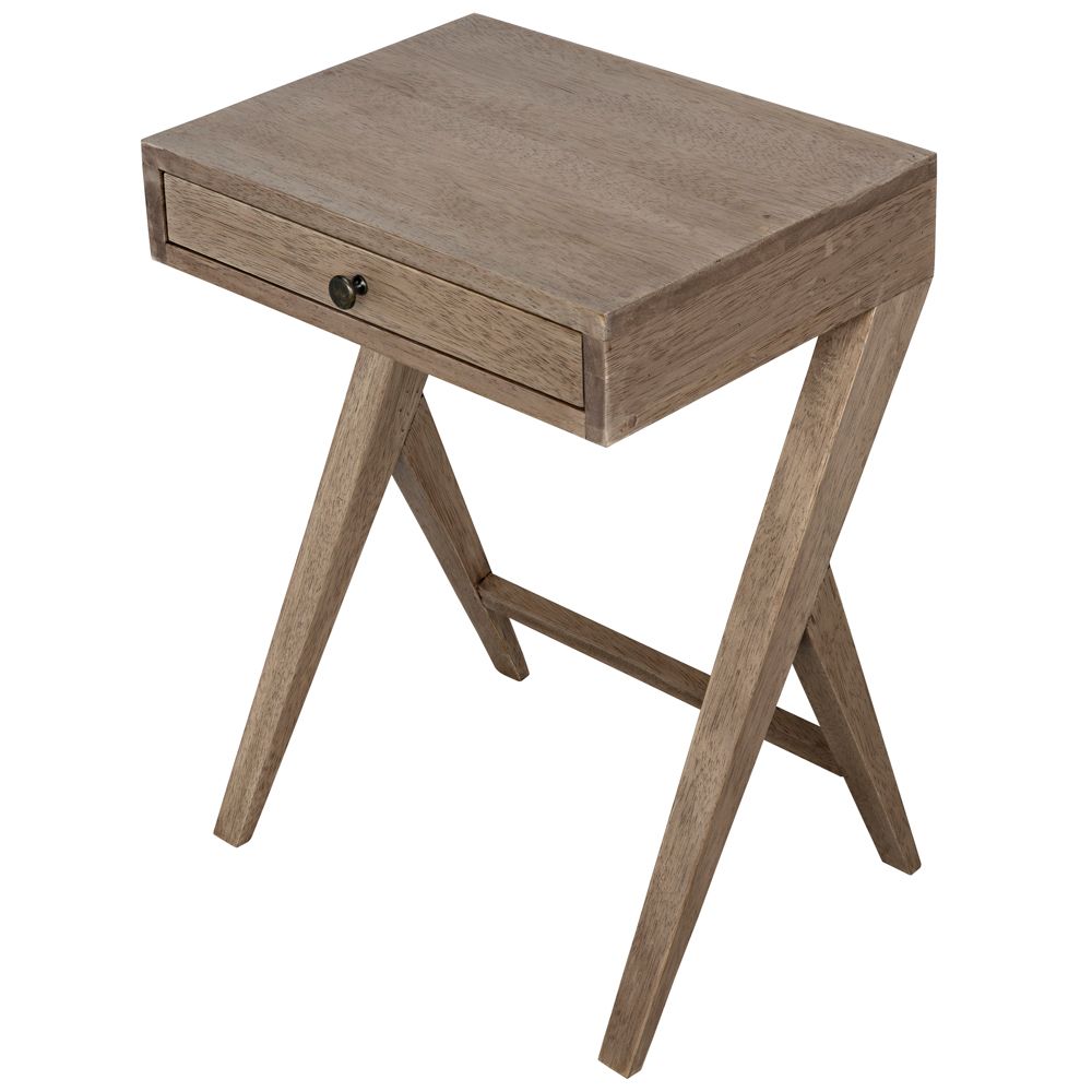 Peter Side Table, Washed Walnut by NOIR