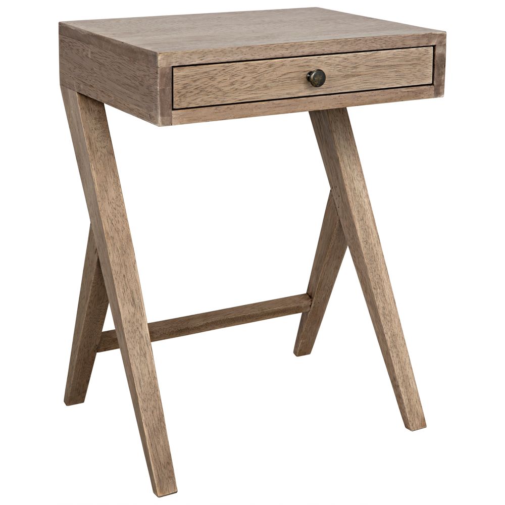 Peter Side Table, Washed Walnut by NOIR