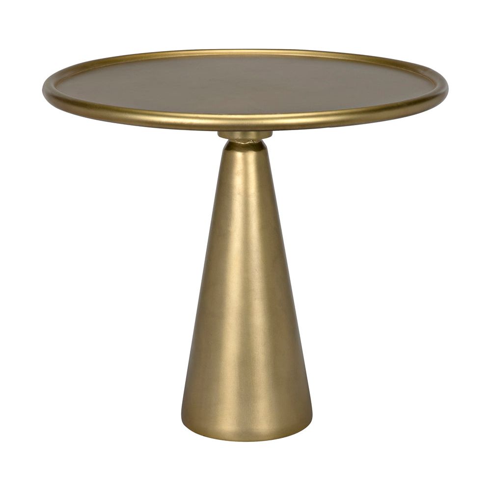 Hiro Short Side Table, Metal with Brass Finish by NOIR