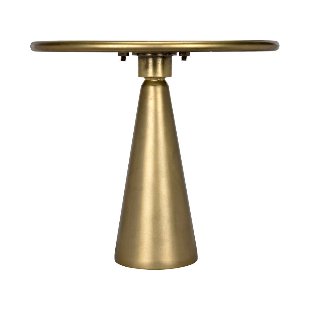 Hiro Short Side Table, Metal with Brass Finish by NOIR