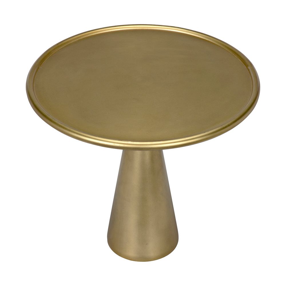 Hiro Short Side Table, Metal with Brass Finish by NOIR