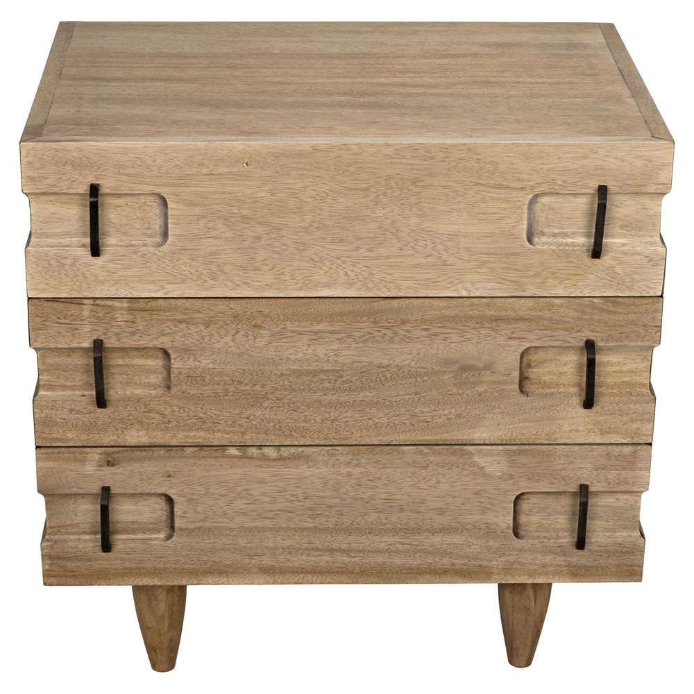 David 32" Side Table, Washed Walnut by NOIR