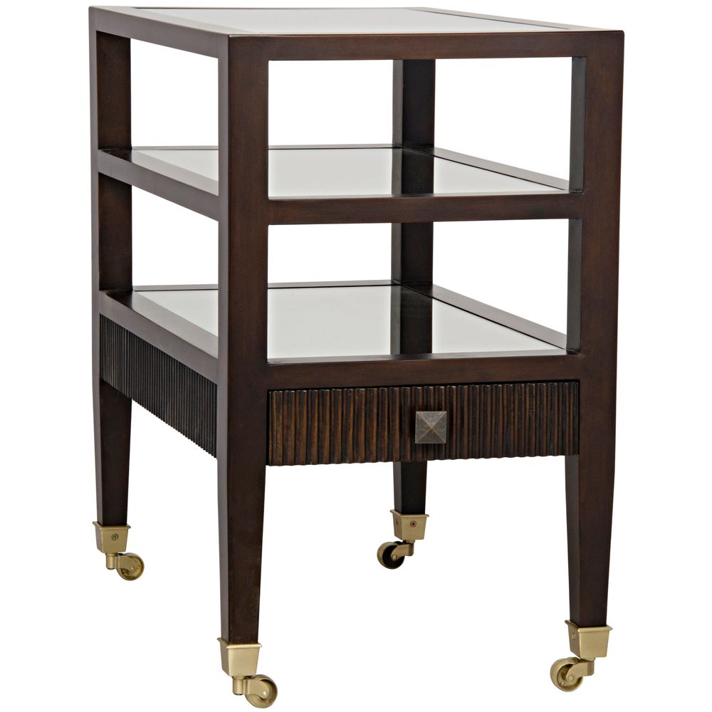 Lesly Side Table, Distressed Brown by NOIR