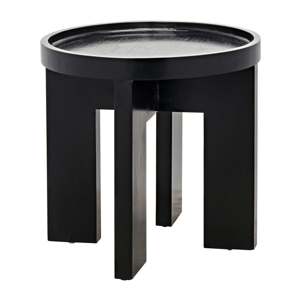 Gavin Side Table, Hand Rubbed Black by NOIR