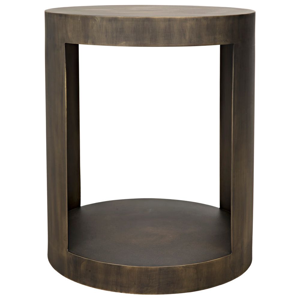 Chrysler Side Table, Iron with Aged Brass Finish by NOIR