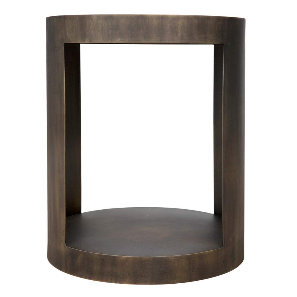 Chrysler Side Table, Iron with Aged Brass Finish by NOIR