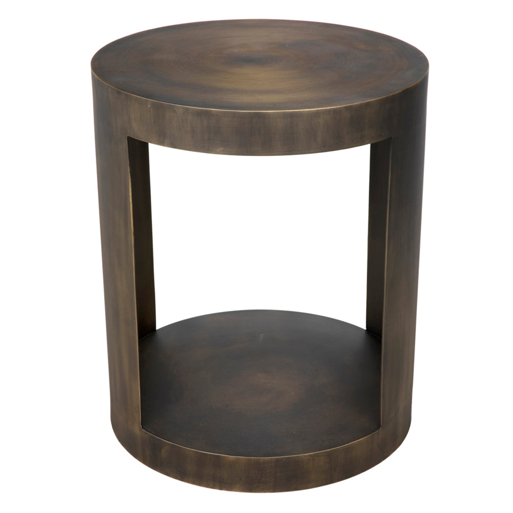 Chrysler Side Table, Iron with Aged Brass Finish by NOIR